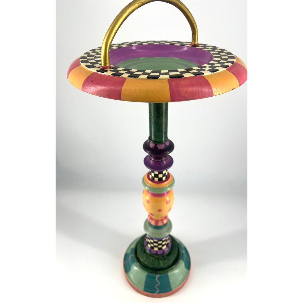 Mackenzie Childs Inspired Vintage Ashtray Rare Collectible Art Multicolor Retro
